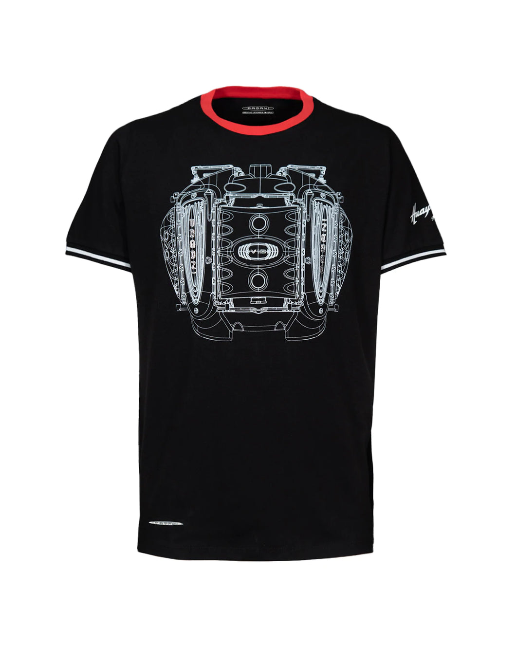 HUAYRA ROADSTER BC 男士T-SHIRT 引擎 - 黑